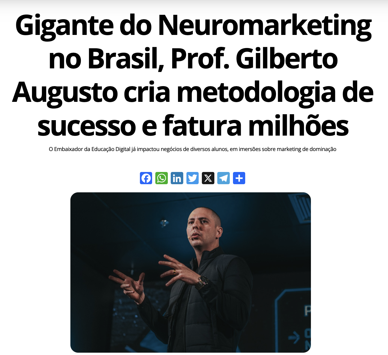 Prof. Gilberto Augusto, referência da ALTRA